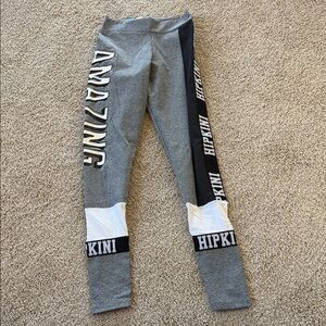 Amazing Gray and Black Leggings by hipkini size medium activewear
